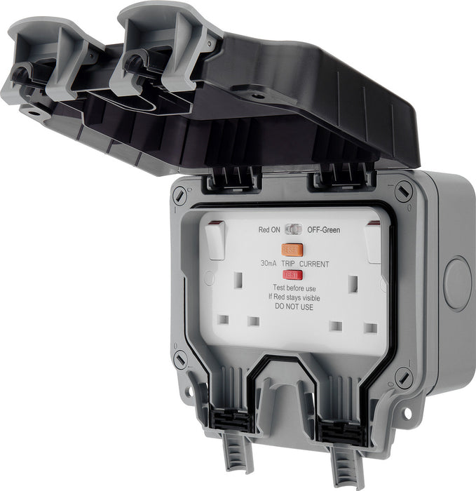BG WP22RCD Weatherproof Nexus Storm 13A 2G RCD Switched Socket (Latching) - westbasedirect.com