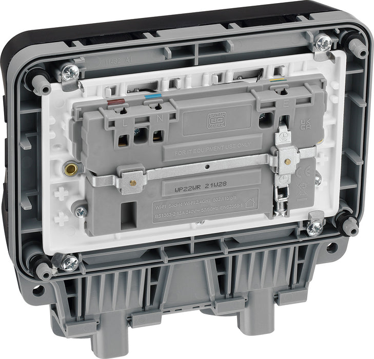BG WP22WR Weatherproof Nexus Storm 13A 2G Switched Socket with Wi-Fi Repeater - westbasedirect.com