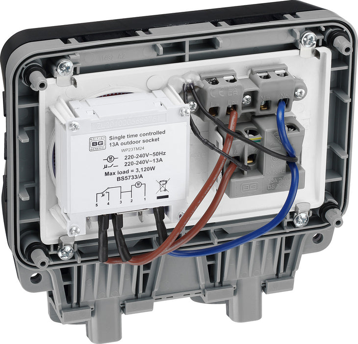 BG WP23TM24 Weatherproof Nexus Storm 13A 1G Switched Socket Time Controlled - westbasedirect.com