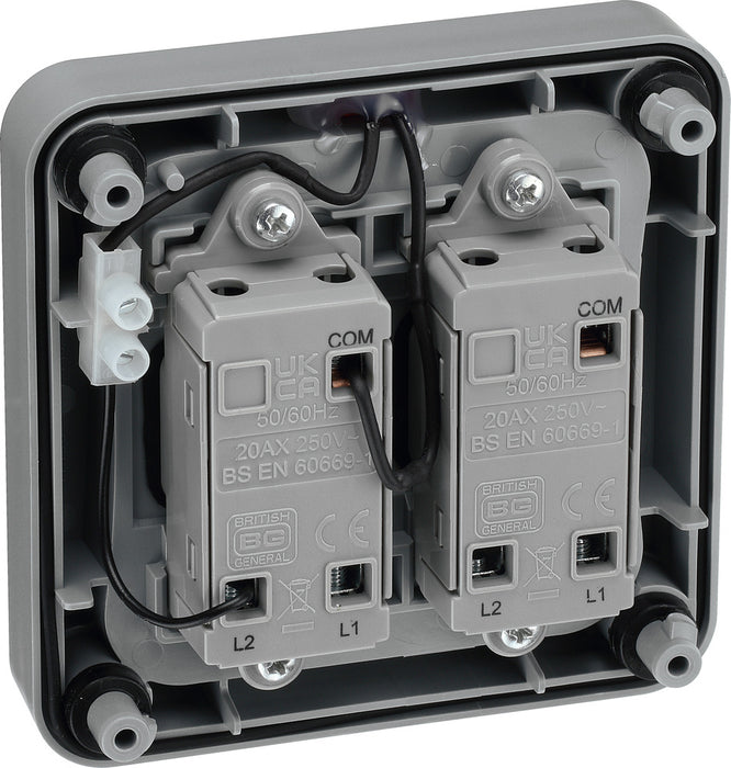 BG WP42 Weatherproof Nexus Storm 20AX 2G 2-Way Switch - westbasedirect.com