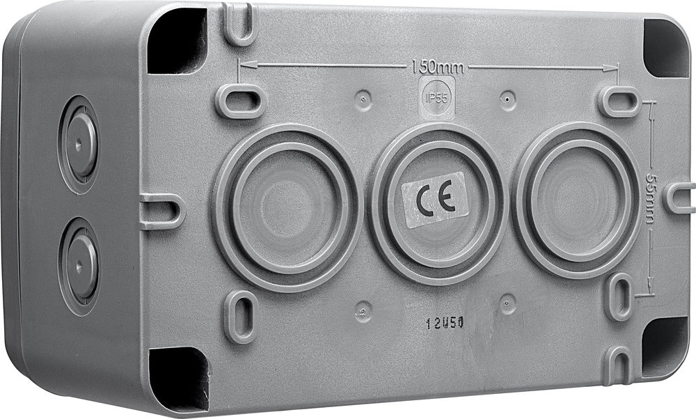 BG WPBJB1 Weatherproof IP55 Junction Box (H100 x W180 x D110 MM) - westbasedirect.com