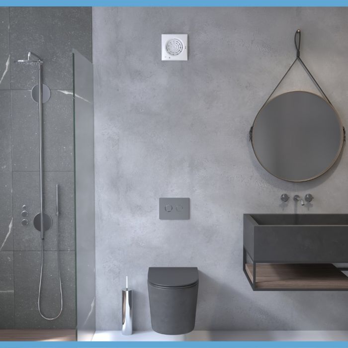 Blauberg CALM-150-S Low Noise Energy Efficient Bathroom Extractor Fan with Pull Cord White - 6" 150mm - westbasedirect.com