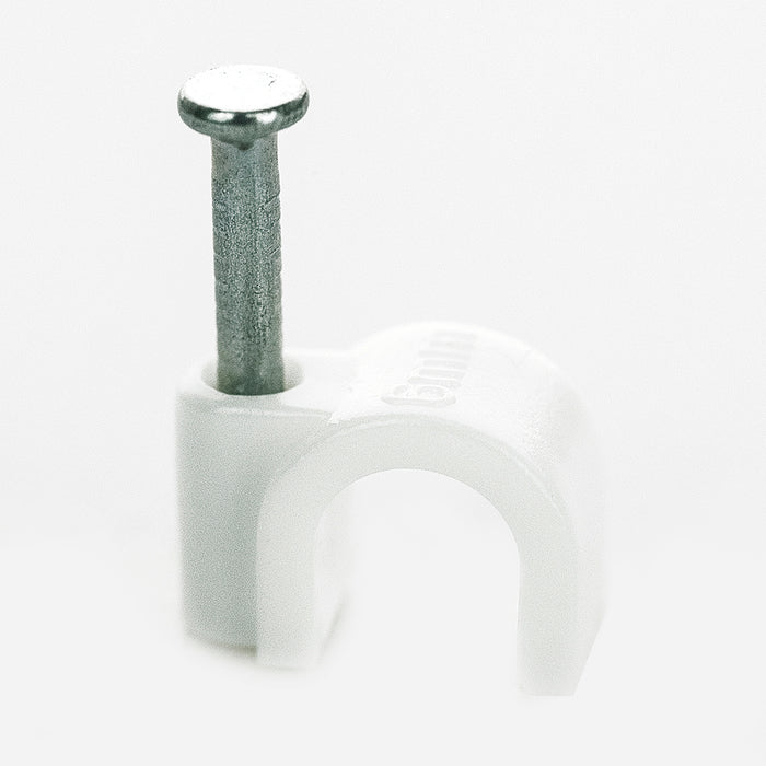 BG CCR6/50 White Round 6mm Cable Clips - 50 Pack - westbasedirect.com