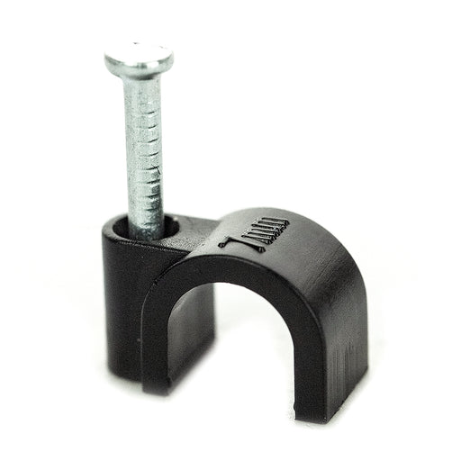 BG CCR7B/100 Black Round 7mm Cable Clips - 100 Pack - westbasedirect.com