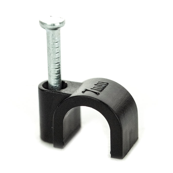BG CCR7B/100 Black Round 7mm Cable Clips - 100 Pack - westbasedirect.com
