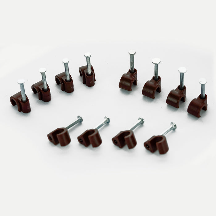 BG CCR7BR/50 Brown Round 7mm Cable Clips - 50 Pack - westbasedirect.com