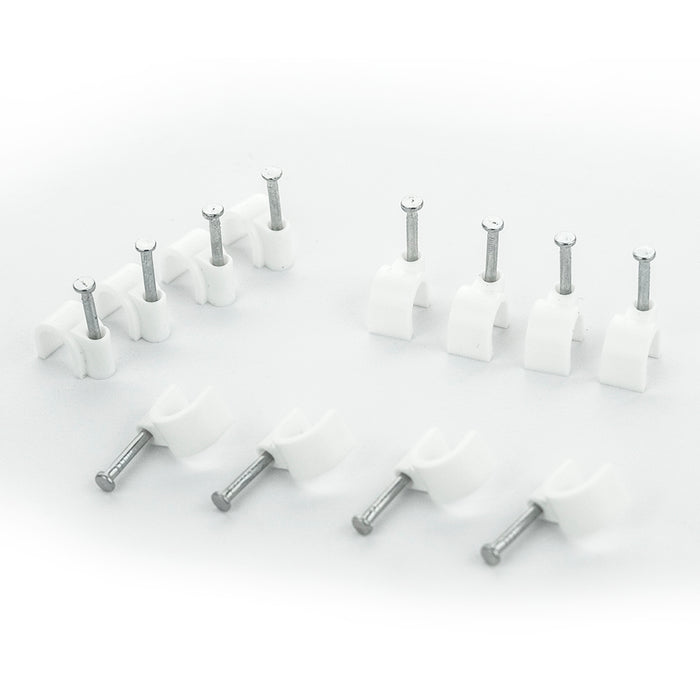 BG CCR8/100 White Round 8mm Cable Clips - 100 Pack - westbasedirect.com