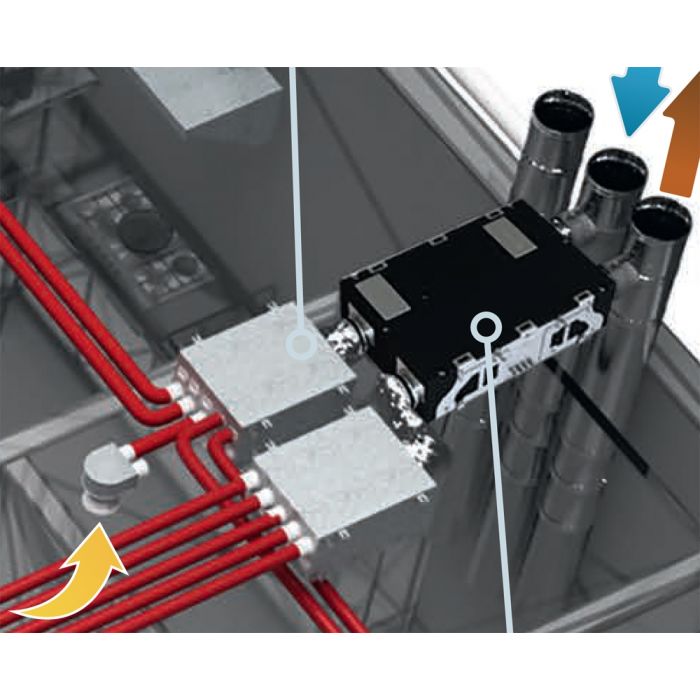 Blauberg EC-D5B-180-AK2 Komfort 2-Bed Flat or Apartment, Complete Horizontal MVHR Heat Recovery Ventilation Kit - westbasedirect.com