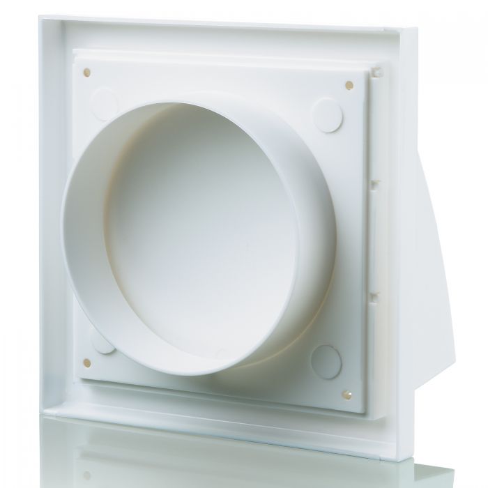 Blauberg DECOR 155X155/100HK WHITE Plastic Cowled Hooded Air Ventilation Wind Baffle Wall Grille 4" 100mm - westbasedirect.com