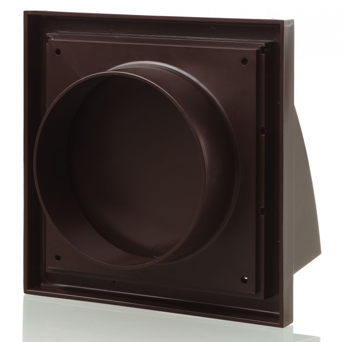 Blauberg DECOR 185X185/150HK BROWN Plastic Cowled Hooded Air Ventilation Wind Baffle Wall Grille 6" 150mm - westbasedirect.com