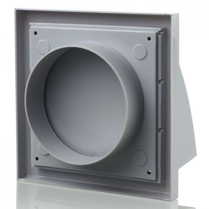 Blauberg DECOR 155X155/100HK GREY Plastic Cowled Hooded Air Ventilation Wind Baffle Wall Grille 4" 100mm - westbasedirect.com