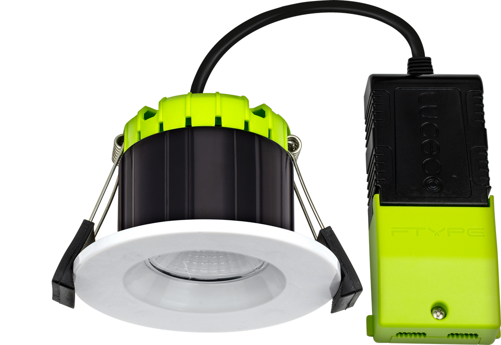 Luceco FType Compact Regressed 6W 2700K IP65 Fire Rated Downlight - White - westbasedirect.com