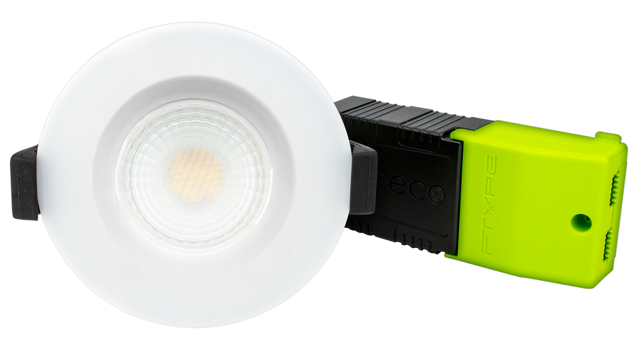 Luceco FType Compact Regressed 6W 4000K IP65 Fire Rated Downlight - White - westbasedirect.com