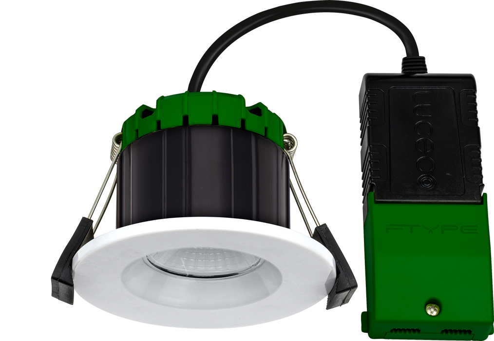 Luceco FType Compact Colour Change 6W IP65 Fire Rated Downlight - White - westbasedirect.com