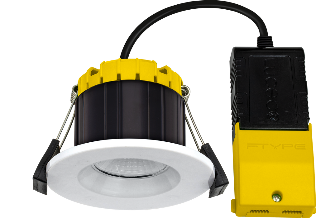 Luceco FType Compact Dim2Warm 6W IP65 Fire Rated Downlight - White - westbasedirect.com
