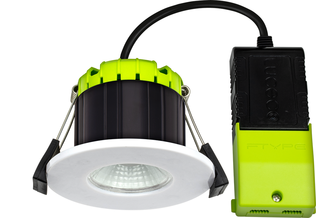 Luceco FType Compact Fixed 4W 4000K IP65 Fire Rated Downlight - White - westbasedirect.com