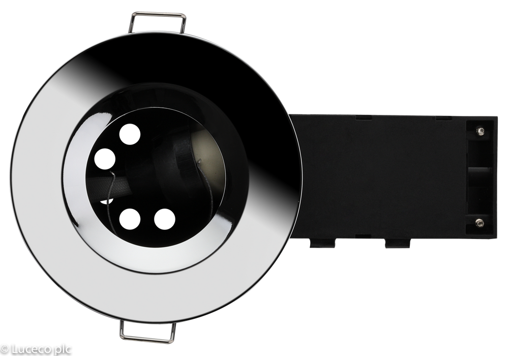 Luceco Fixed Fire Rated GU10 Downlight - Polished Chrome - westbasedirect.com
