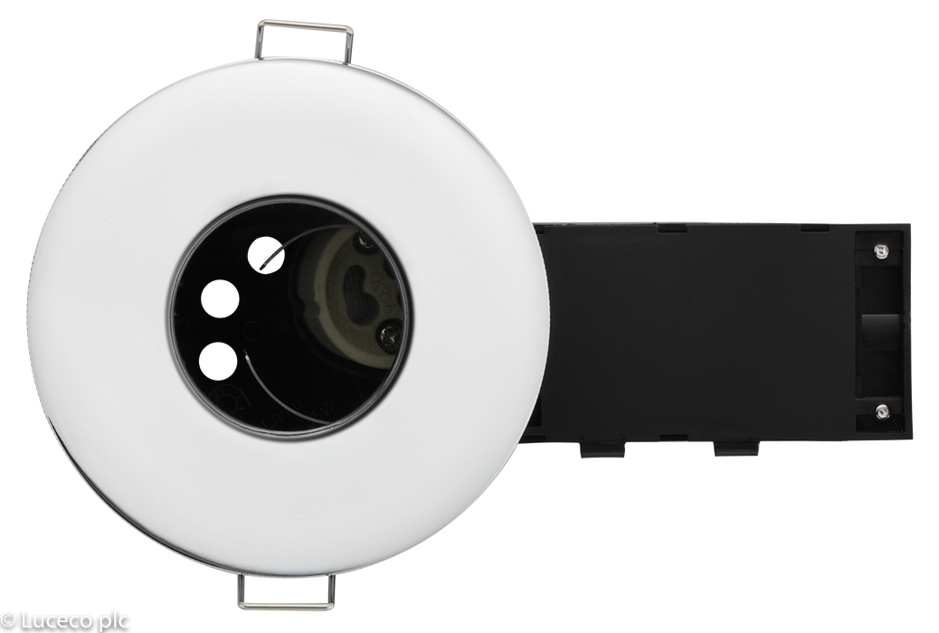 Luceco Fixed IP65 Fire Rated GU10 Downlight - Polished Chrome - westbasedirect.com