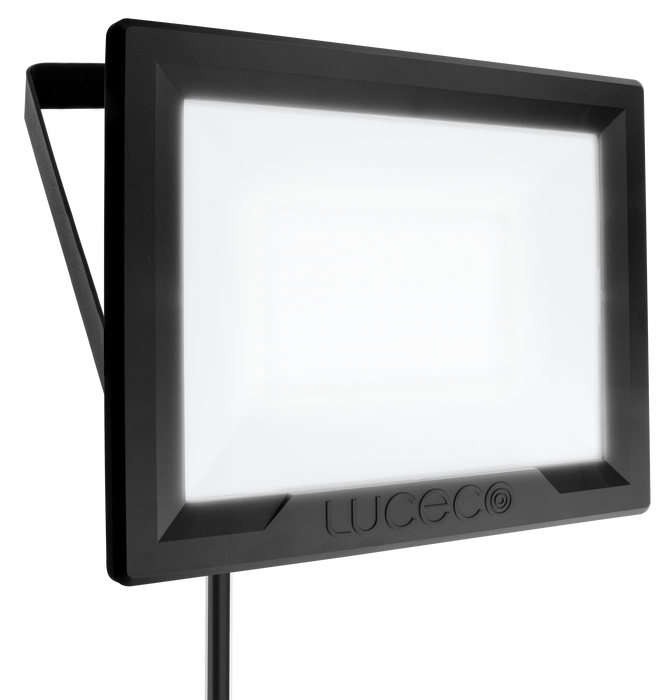 Luceco 50W 4000lm 4000K IP65 ECO Slimline Non-PIR Floodlight Black - westbasedirect.com