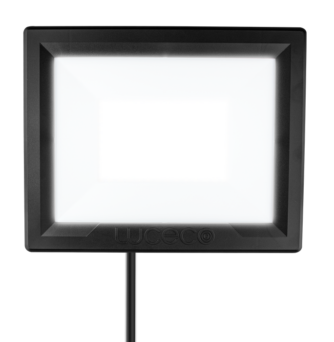 Luceco 100W 1600lm 4000K IP65 ECO Slimline Non-PIR Floodlight Black - westbasedirect.com