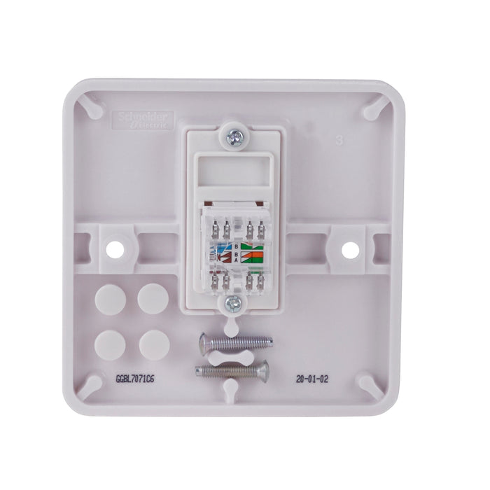 Schneider Electric GGBL7071C6 Lisse White Moulded Single RJ45 CAT6 Data Socket - westbasedirect.com