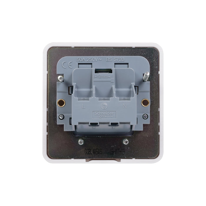 Schneider Electric GGBL4050S Lisse White Moulded 1G 50A Cooker Connection Unit (Display Packaged) - westbasedirect.com