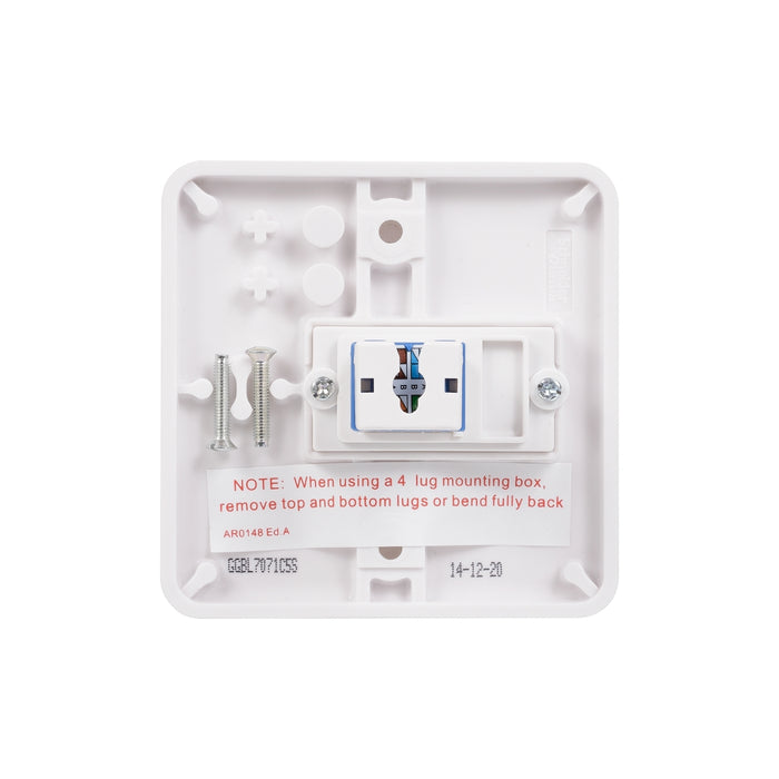 Schneider Electric GGBL7071C5S Lisse White Moulded Single RJ45 CAT5e Data Socket (Display Packaged) - westbasedirect.com