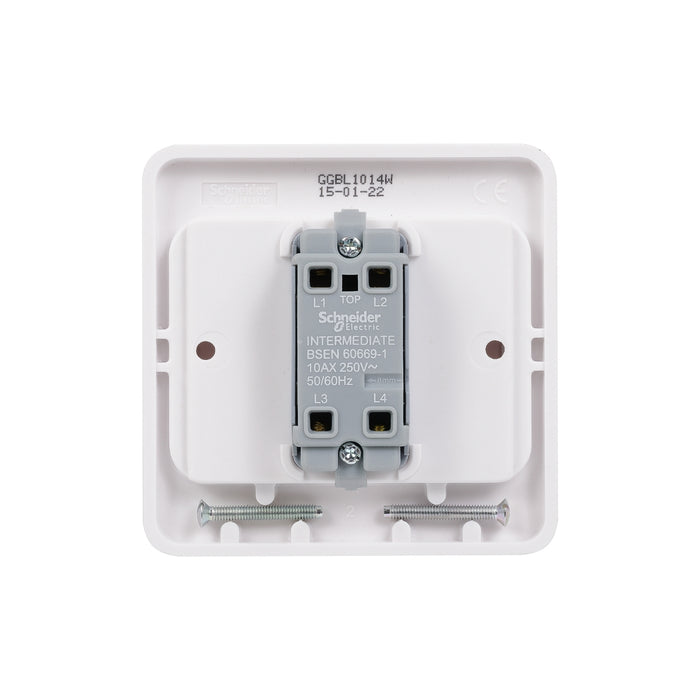 Schneider Electric GGBL1014WS Lisse White Moulded 10AX 1G Intermediate Wide Rocker Switch (Display Packaged) - westbasedirect.com