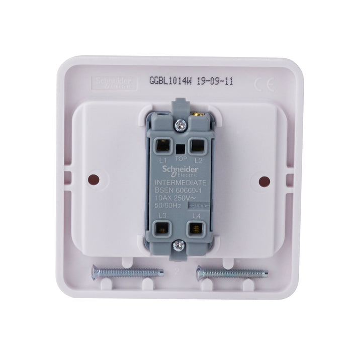 Schneider Electric GGBL1014W Lisse White Moulded 10AX 1G Intermediate Wide Rocker Switch - westbasedirect.com