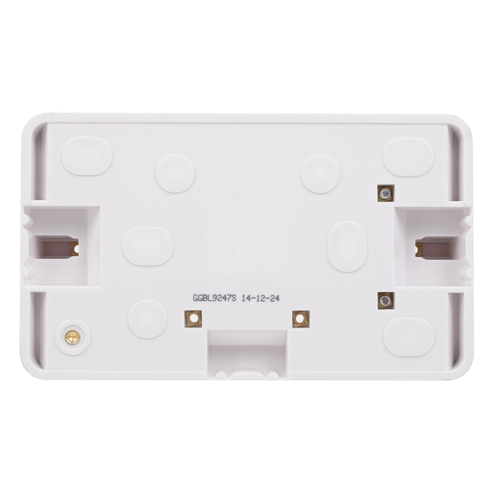 Schneider Electric GGBL9247S Lisse White Moulded 2G 47mm Deep Surface Pattress Box (Display Packaged) - westbasedirect.com