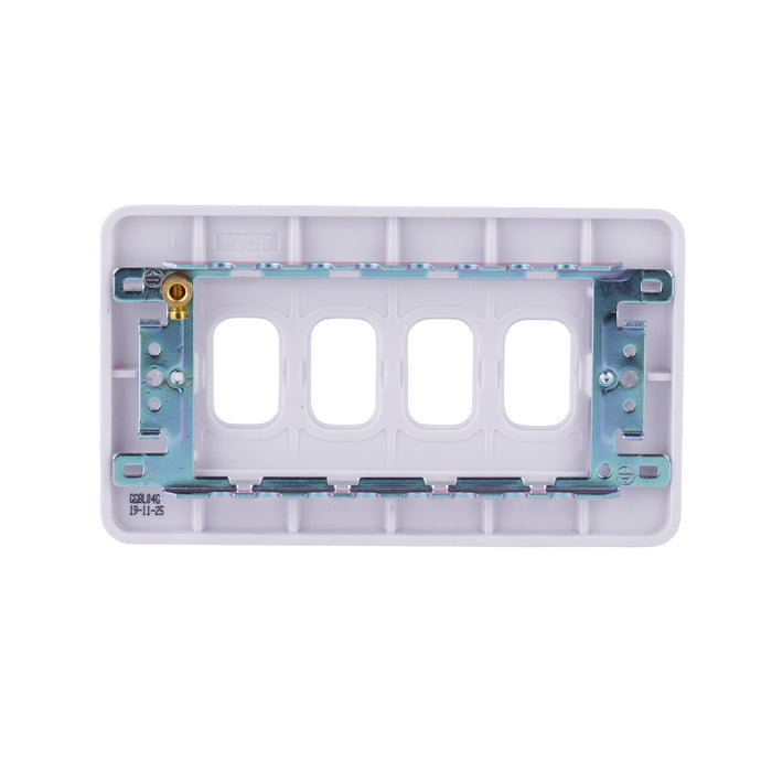 Schneider Electric GGBL04G Lisse White Moulded 4G Grid Front Plate - westbasedirect.com