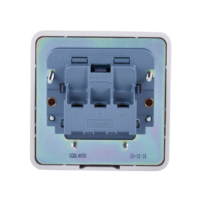 Schneider Electric GGBL4050 Lisse White Moulded 1G 50A Cooker Connection Unit - westbasedirect.com