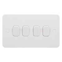 Schneider Electric GGBL1042S Lisse White Moulded 10AX 4G 2-Way Plate Switch (Display Packaged)