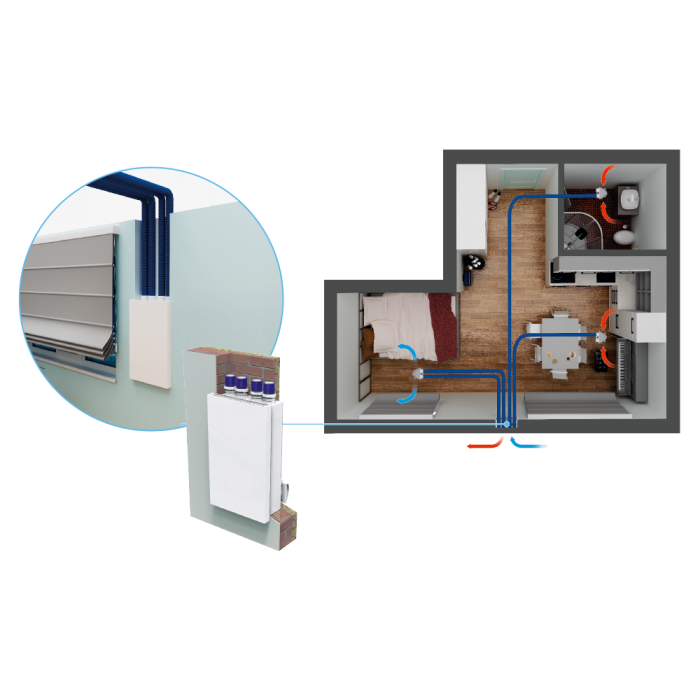 Blauberg DE-CARBON-FRESHBOX-R De-Carbon Freshbox R Semi Recessed Wall Mounted Heat Recovery Unit - westbasedirect.com