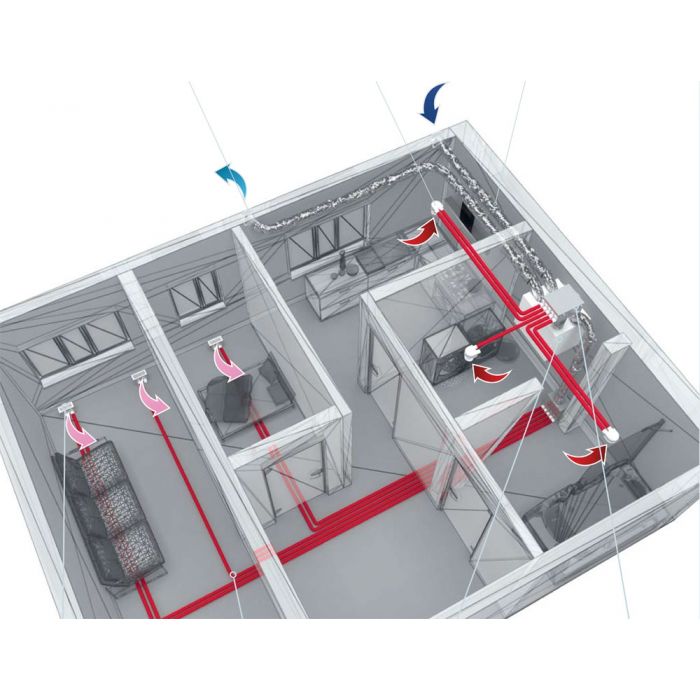 Blauberg EC-SB-250-HK2 Komfort 2-Bed House, Complete Vertical MVHR Heat Recovery Ventilation Kit - westbasedirect.com