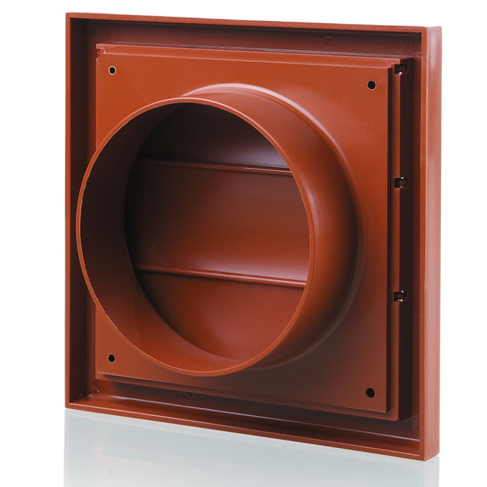 Blauberg DECOR 185X185/125G TERRACOTTA Plastic Vented Back Draught Air Gravity Shutter Ventilation Grille 5" 125mm - westbasedirect.com