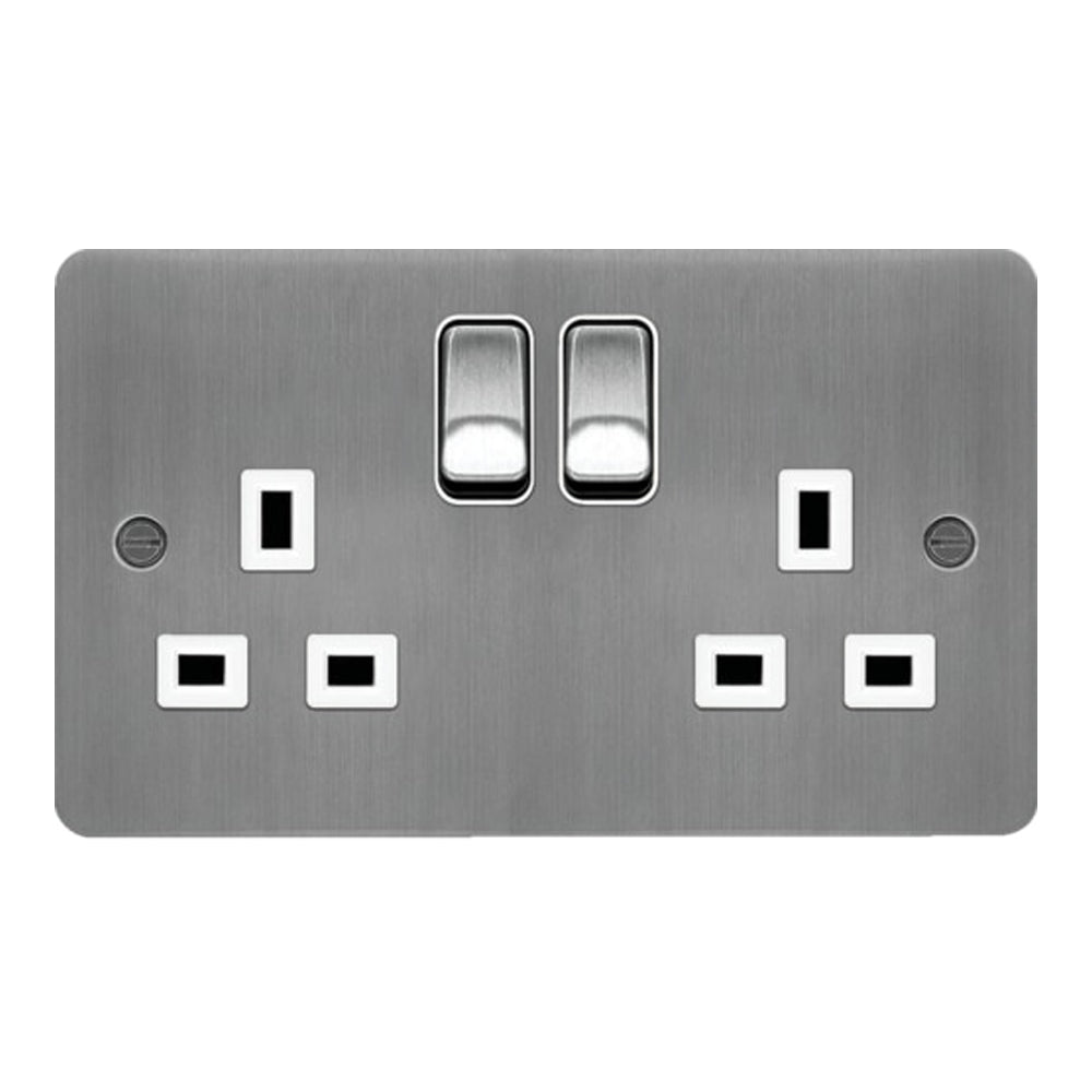 Hager Sollysta Decorative Flat Plate Brushed Steel
