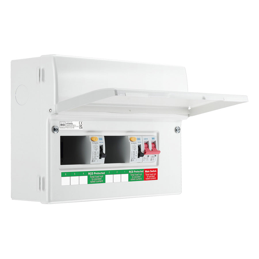 BG Fortress Dual RCD Consumer Units Unpopulated