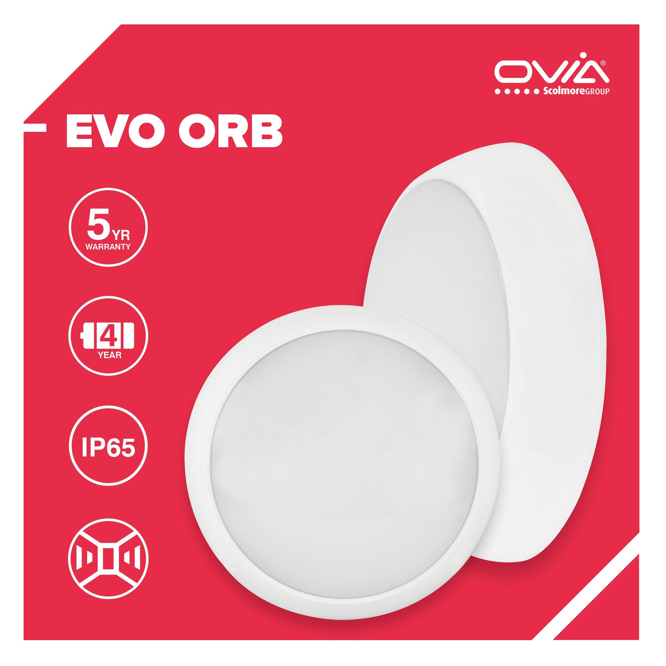 Ovia Evo Orb IP65 CCT LED Bulkheads
