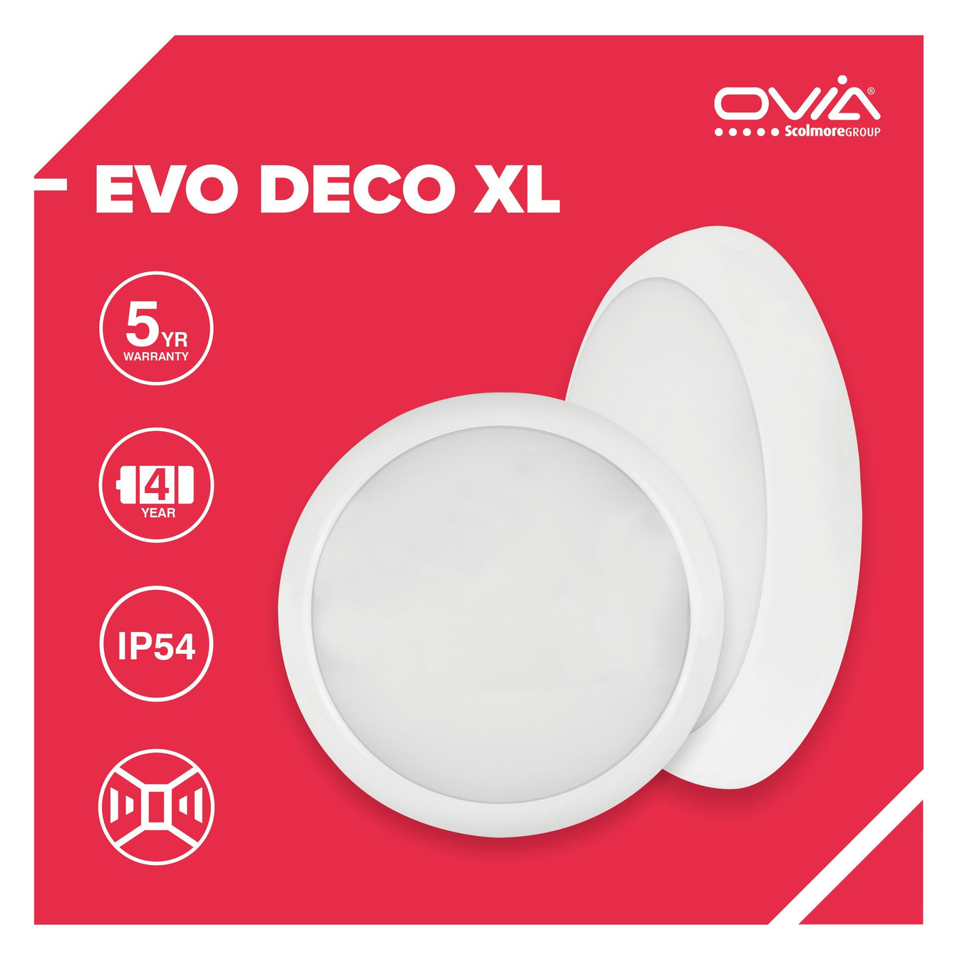 Ovia Evo Deco XL IP54 CCT LED Bulkheads