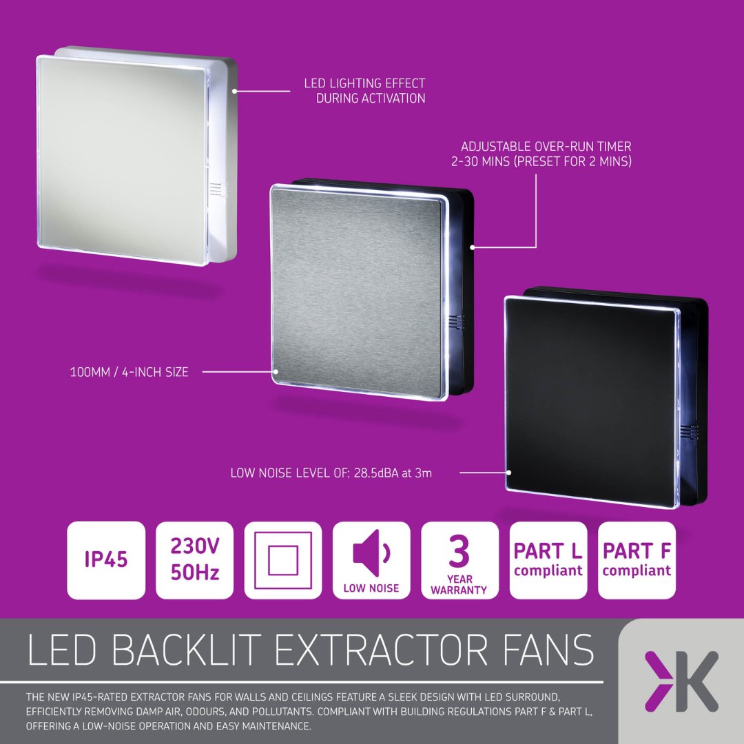 Knightsbridge NEW LED Backlit Extractor Fans