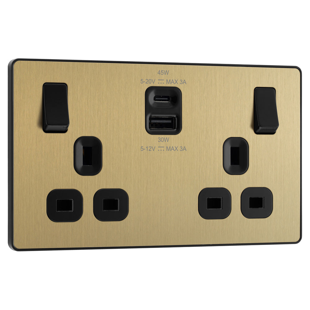 BG Evolve Screwless USB A+C Sockets