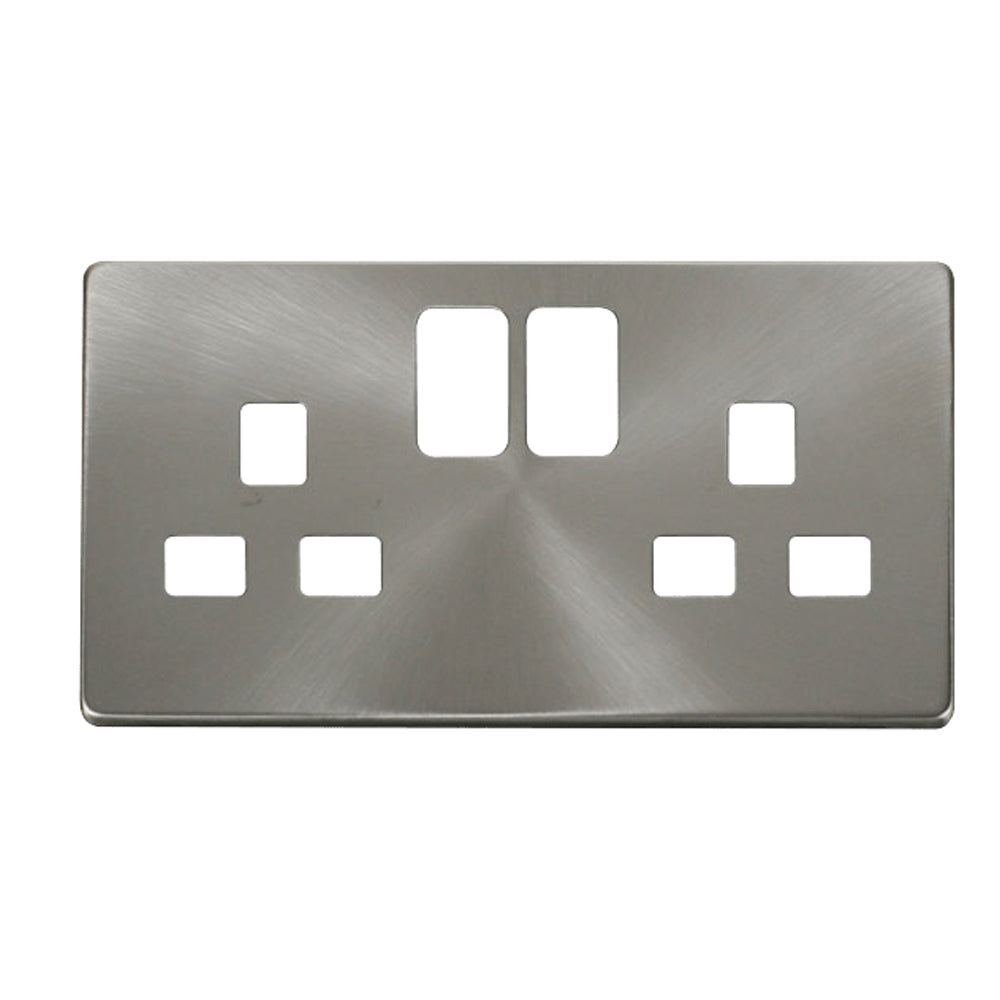 Click Definity Brushed Steel Cover Plates