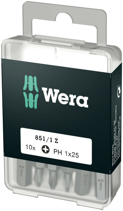 Wera 05072400001 851/1 Z DIY bits, PH 1 x 25 mm, 10 pieces