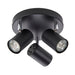 Saxby 101334 Arezzo 3lt round spotlight black 7W Matt black paint 3 x 7W LED GU10 (Required) - westbasedirect.com