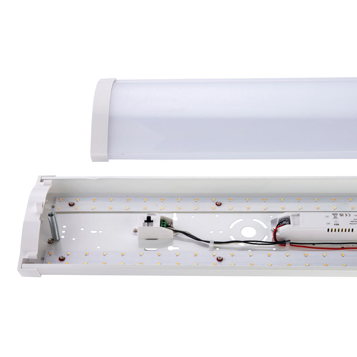 Saxby 101336 DualLED 4FT 38W Matt white paint & opal pc 38W LED module (SMD 2835) CCT ( ) - westbasedirect.com