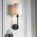 Endon 101660 Sancerre Wall Matt black & vintage white fabric 6W LED E14 (Required) - westbasedirect.com