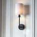 Endon 101660 Sancerre Wall Matt black & vintage white fabric 6W LED E14 (Required) - westbasedirect.com