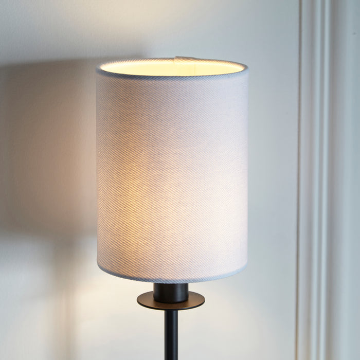 Endon 101660 Sancerre Wall Matt black & vintage white fabric 6W LED E14 (Required) - westbasedirect.com