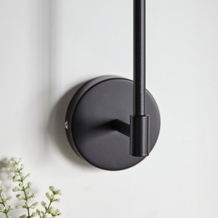 Endon 101660 Sancerre Wall Matt black & vintage white fabric 6W LED E14 (Required) - westbasedirect.com